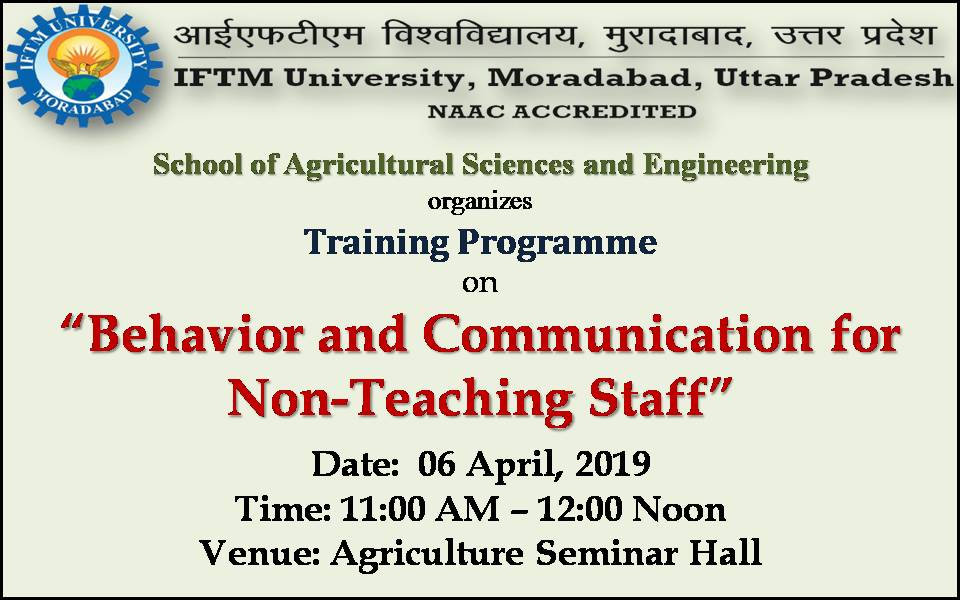 Training Program on Behavior and Communication for NonTeaching Staff