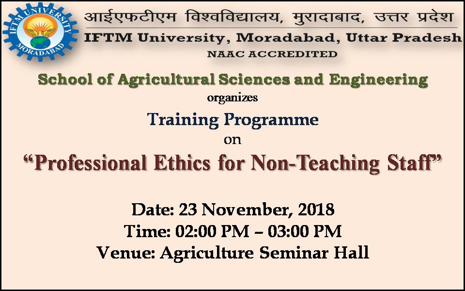 Training Programme on Professional Ethics for NonTeaching Staff