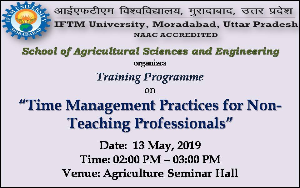 Training Programme on Time Management Practices for NonTeaching Professionals
