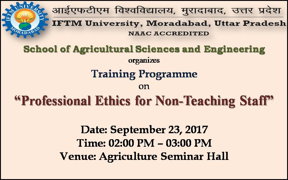 Training Programme on Professional Ethics for NonTeaching Staff