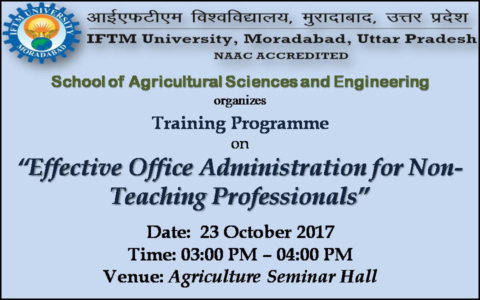 Training Programme on Effective Office Administration for NonTeaching Professionals
