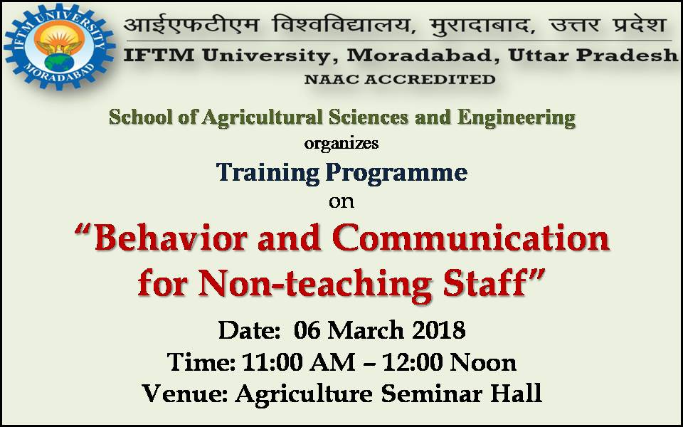 Training Programe on Behaviour and communication for nonteaching staff