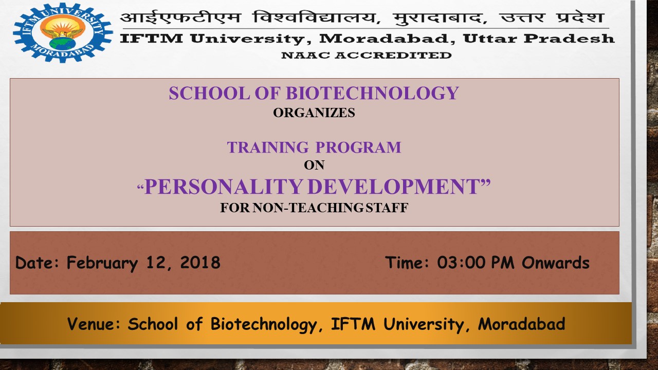 Staff training program on Personality Development 