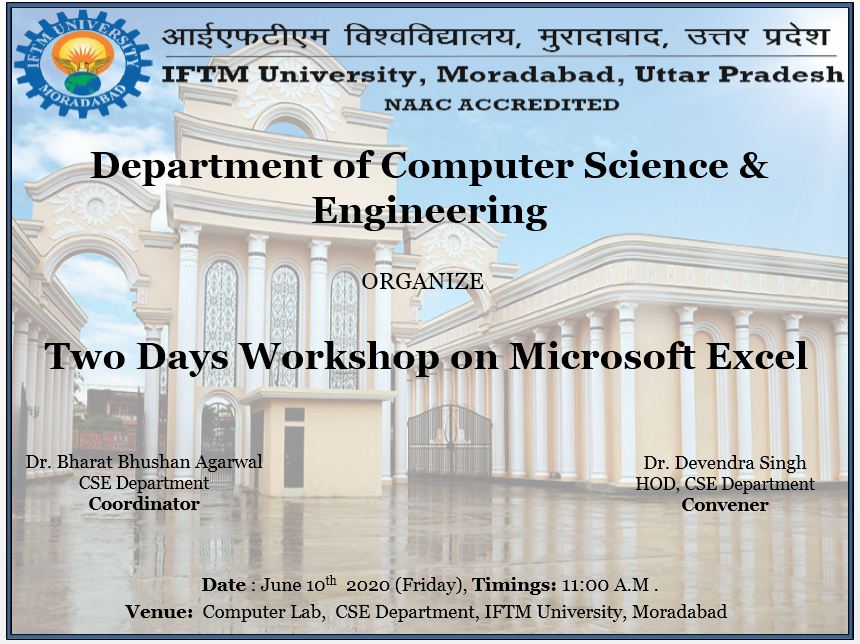 Two days workshop on Microsoft Excel