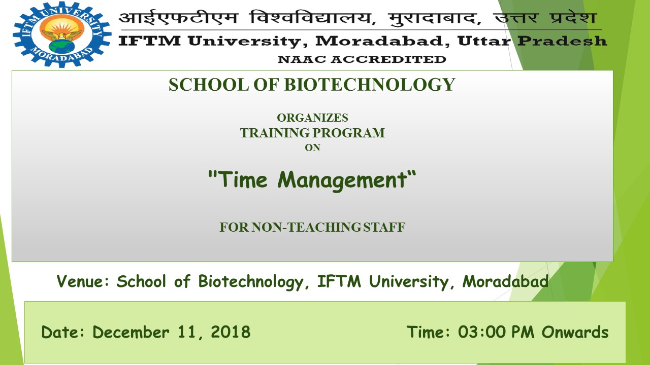 Staff training program on Time Management