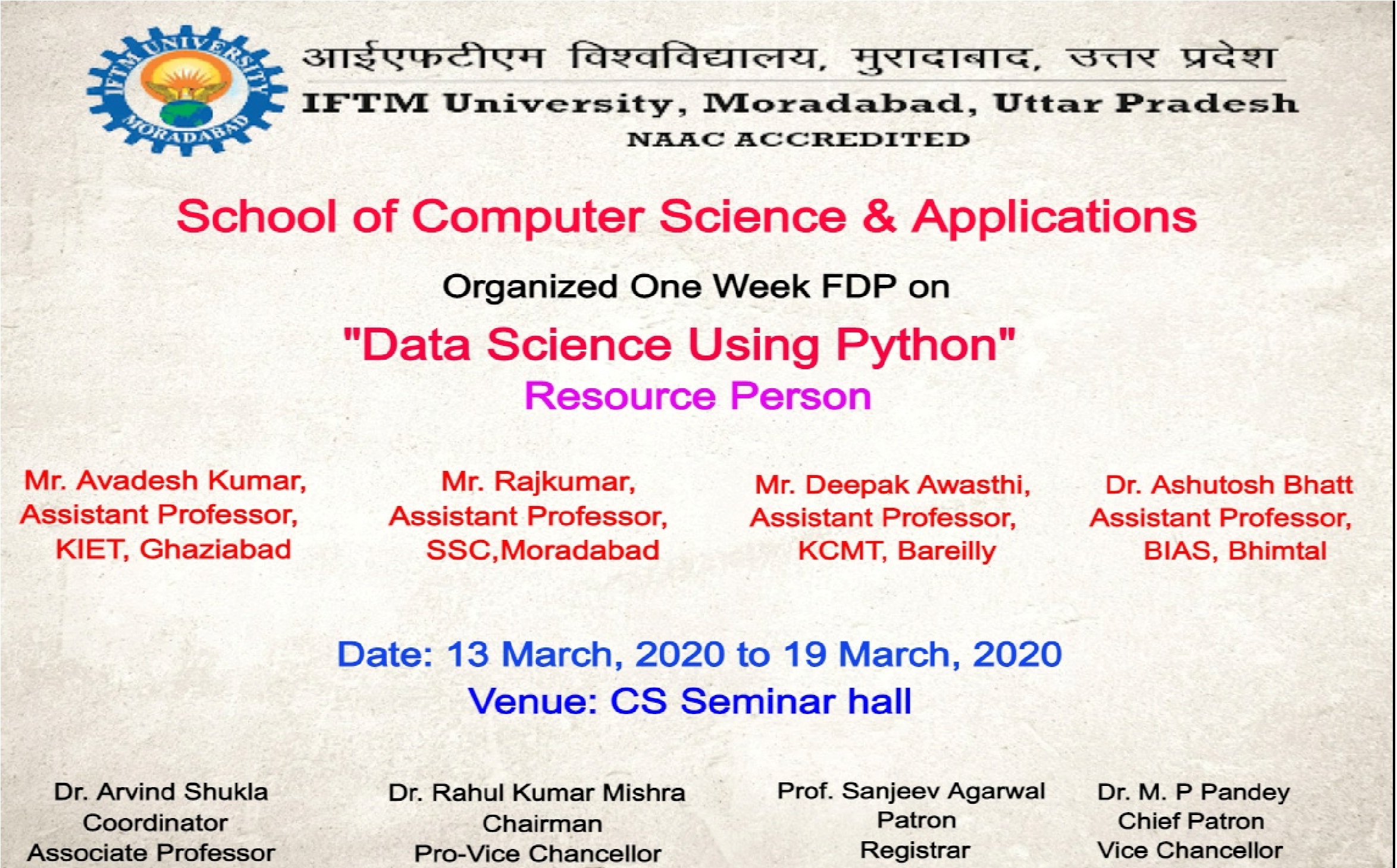 Faculty Development Programme on Data Science using Python