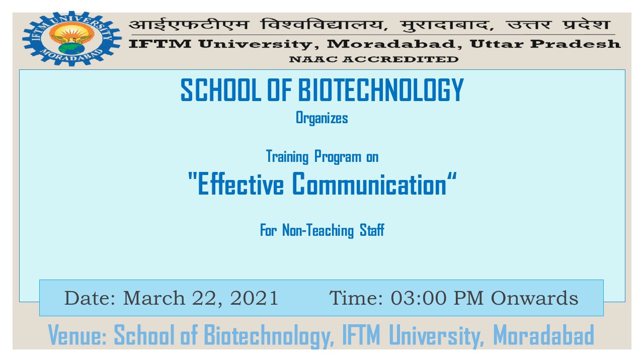 Training program on Effective Communiaction for nonteaching staff