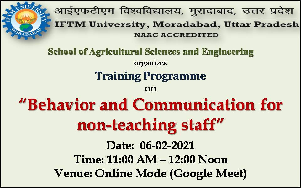 Training Programme on Behavior and Communication for nonteaching staff