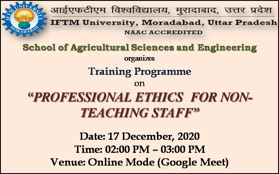 Training Programme on Professional Ethics for NonTeaching Staff