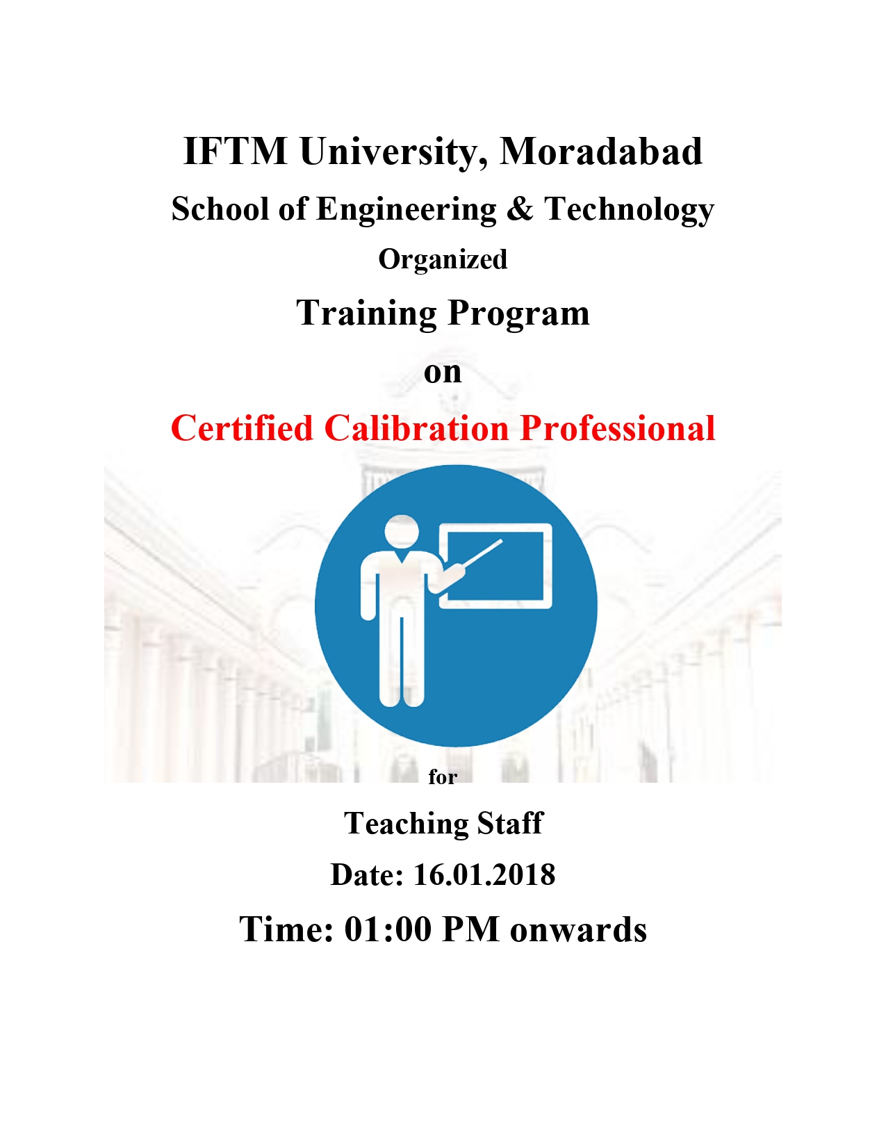 A Training Programme on  Training on Certified Calibration Professional for non-teaching staff