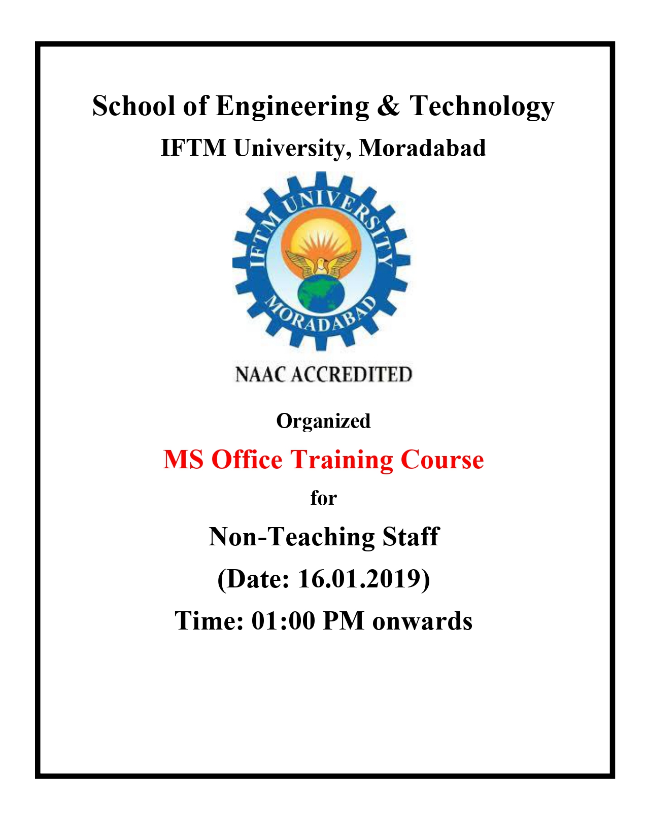 MS Office Training Course for Non-Teaching Staff
