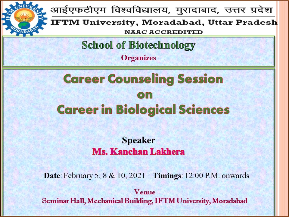 Career Counselling Session On Career in Biological Sciences