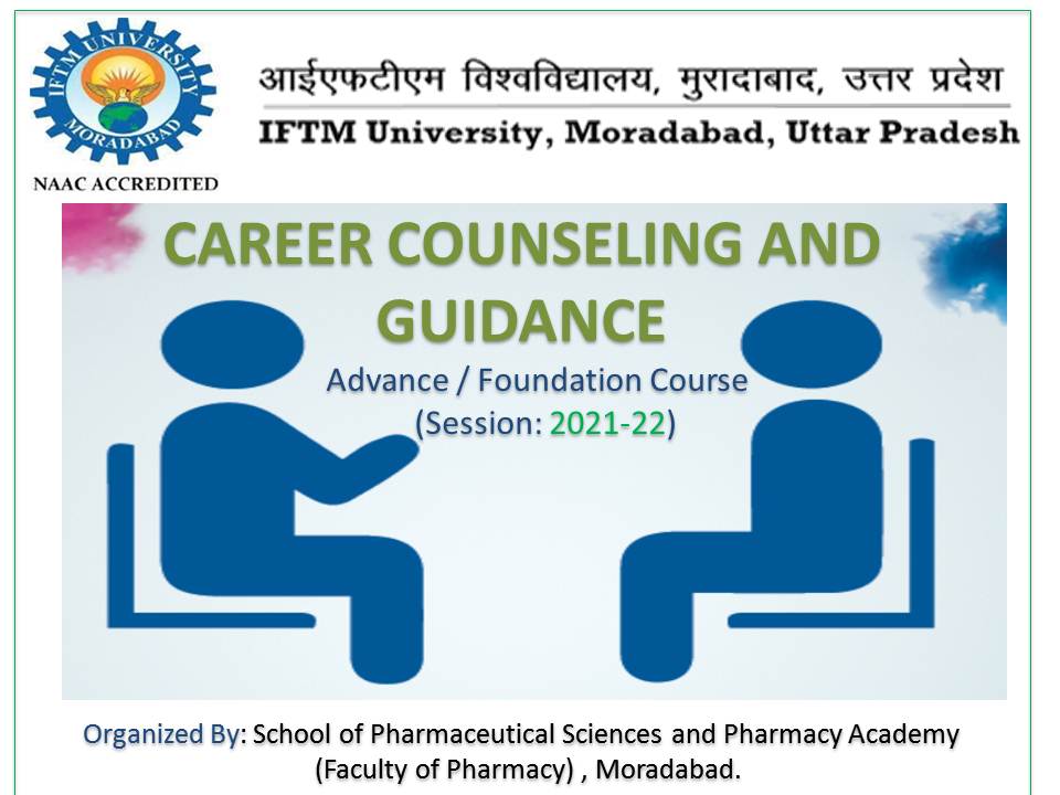 Advance Course session for Career counseling and guidance for  B. Pharm I II IIIIV Year students 