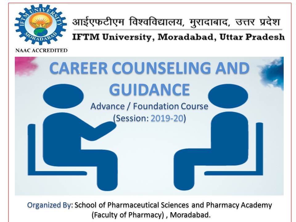 Advance Course session for Career counseling and guidance for  B. Pharm I II IIIIV Year students 