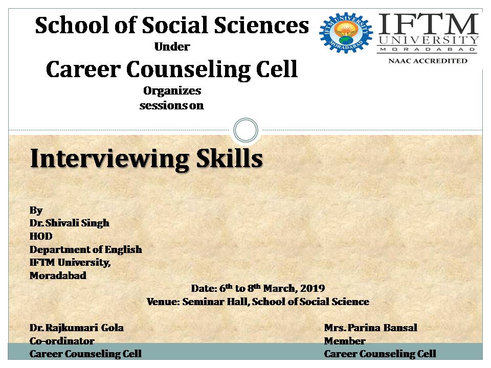 Career Counseling Session on Interviewing Skill