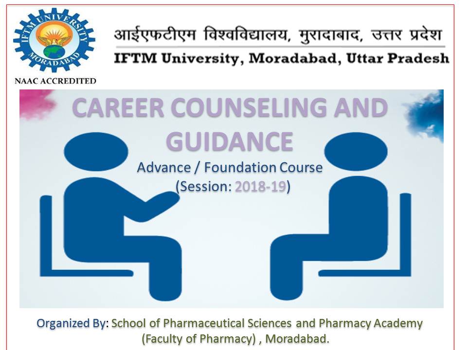 Advance Course session for Career counseling and guidance for  B. Pharm I II IIIIV Year students 