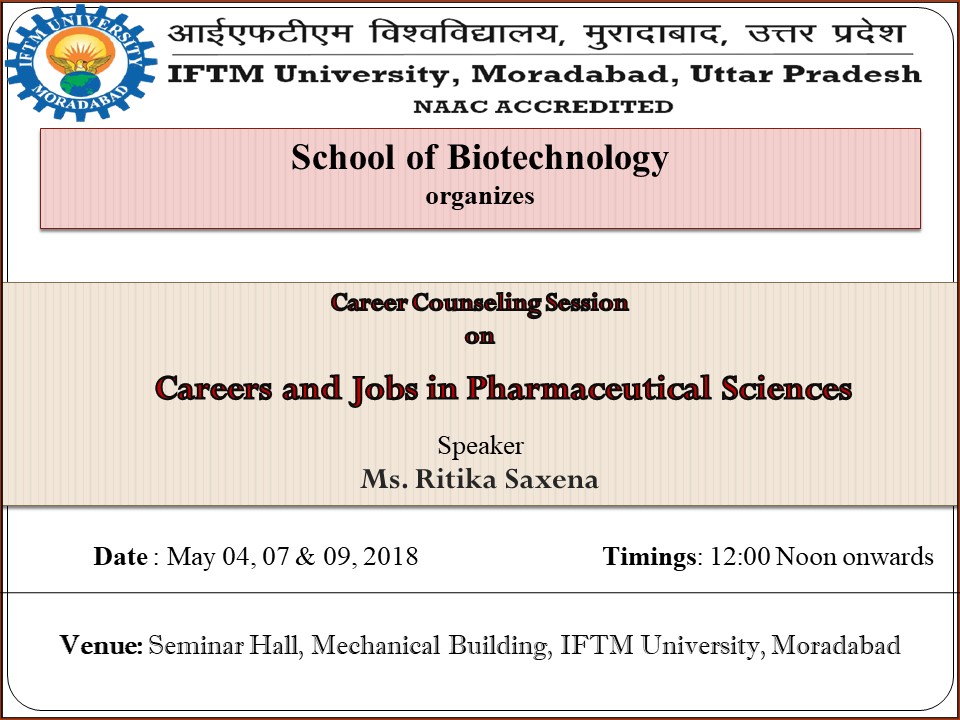 Career Counselling Session on Careers and Jobs in Pharmaceutical Sciences