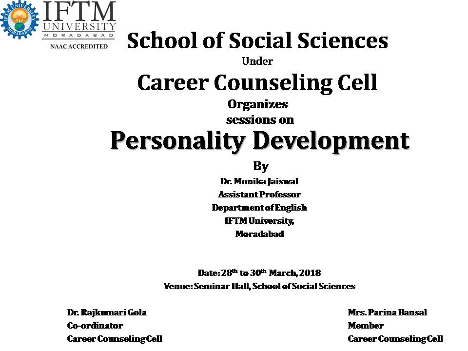 Career Counseling Session on Personality Devlopment