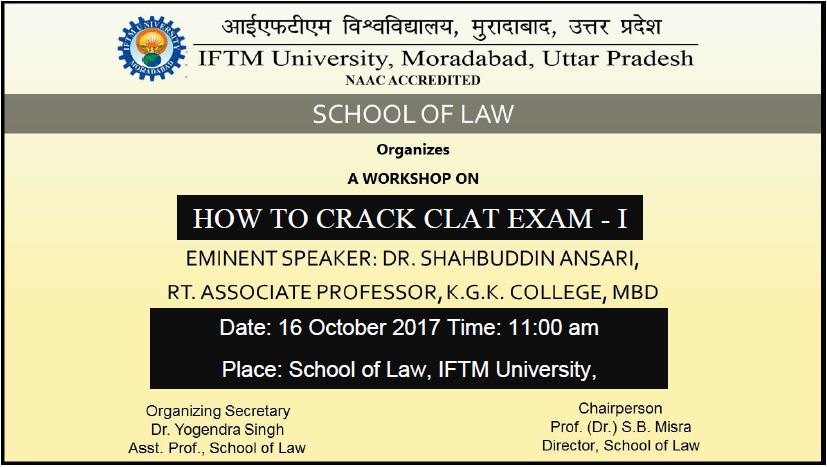 Workshop on How to Crack CLAT Exam I
