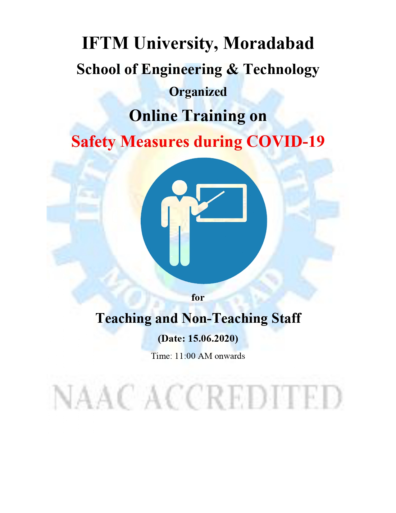 Online Training on Safety measures during COVID19