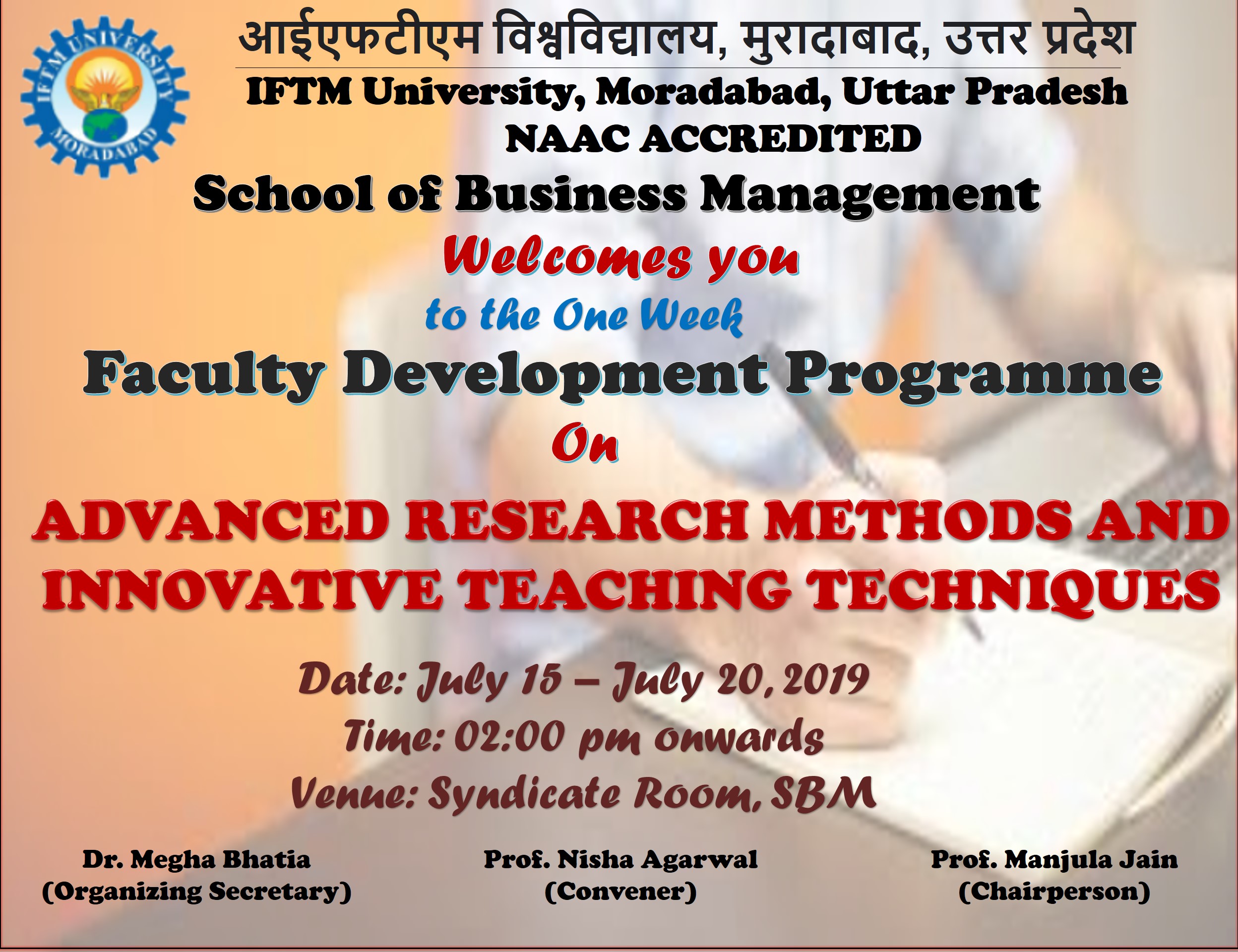 One Week FDP on Advanced Research Methods And Innovative Teaching Techniques