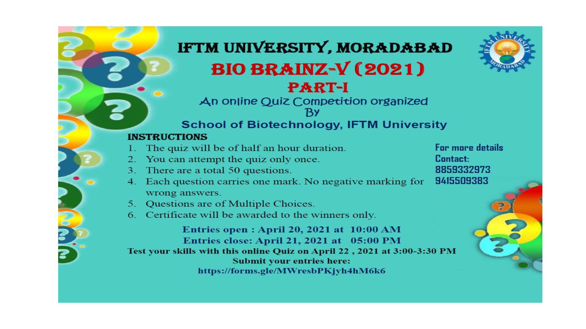 Quiz Competition- BIO-BRAINZ 