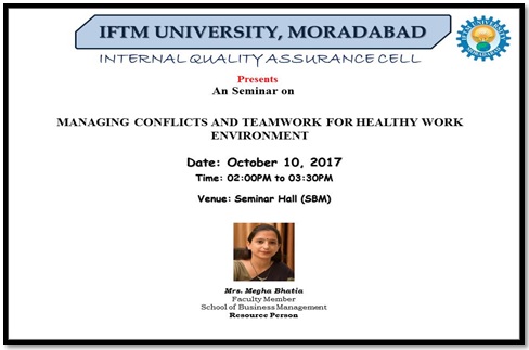 Seminar on Managing conflicts and teamwork for healthy work environment