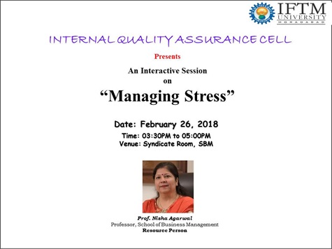 An interective session on managing stress for the University Staff