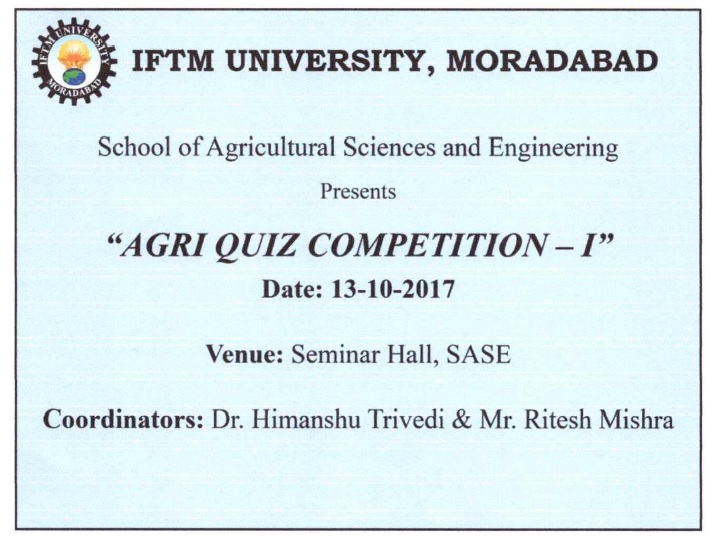 Agri Quiz Competition-I