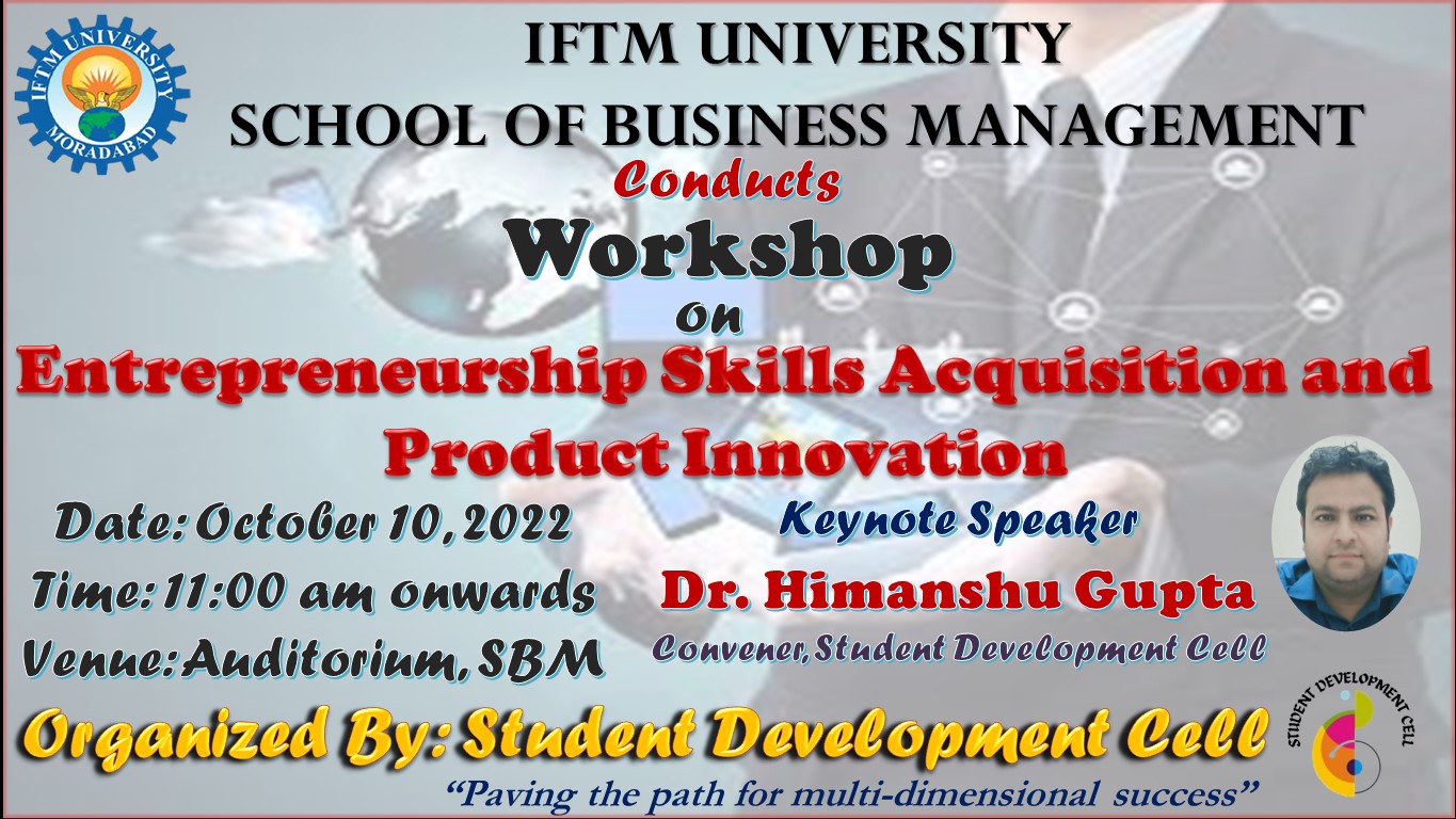 Workshop on "Entrepreneurship Skills Acquisition and Product Innovation”