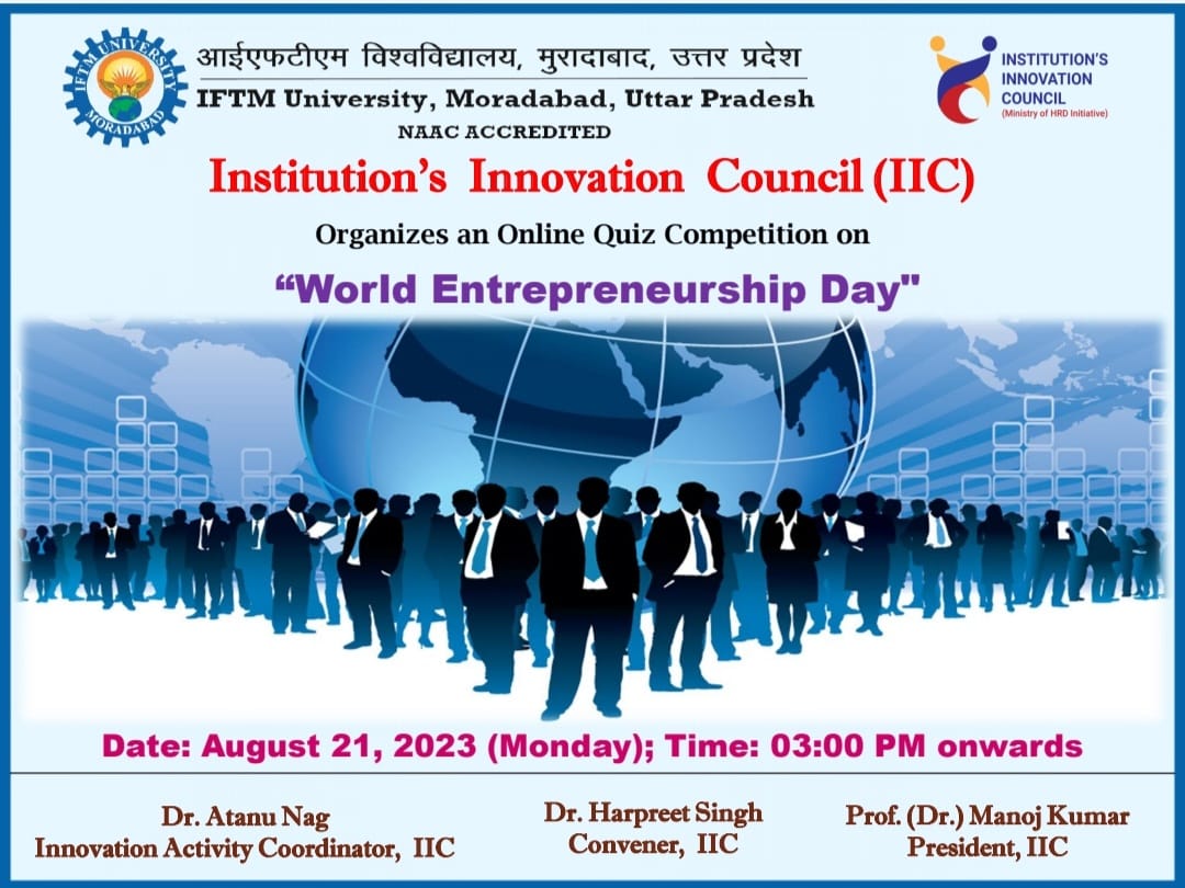 Online Quiz competition on World Entrepreneurship Day