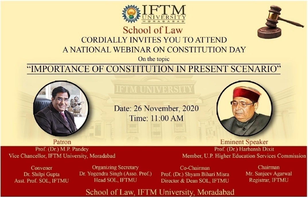 Webinar on “Importance of Constitution in Present Scenario”