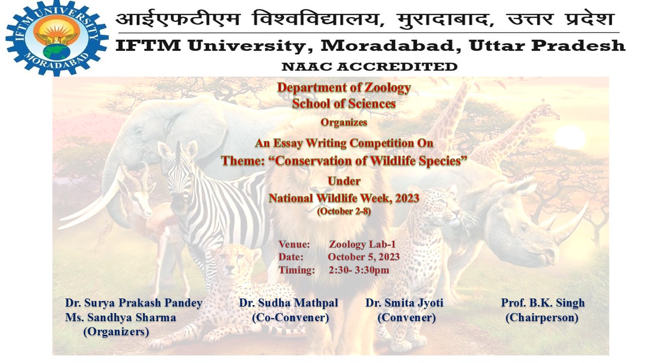 Essay writing Competition on Conservation of Wildlife Species