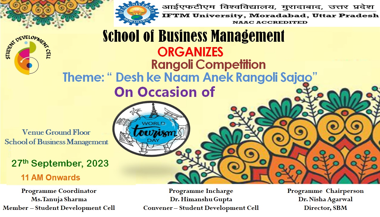 Rangoli Competition on World Tourism Day 2023