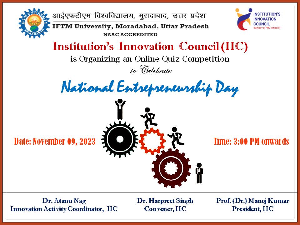 Quiz Competition on National Entrepreneurship Day