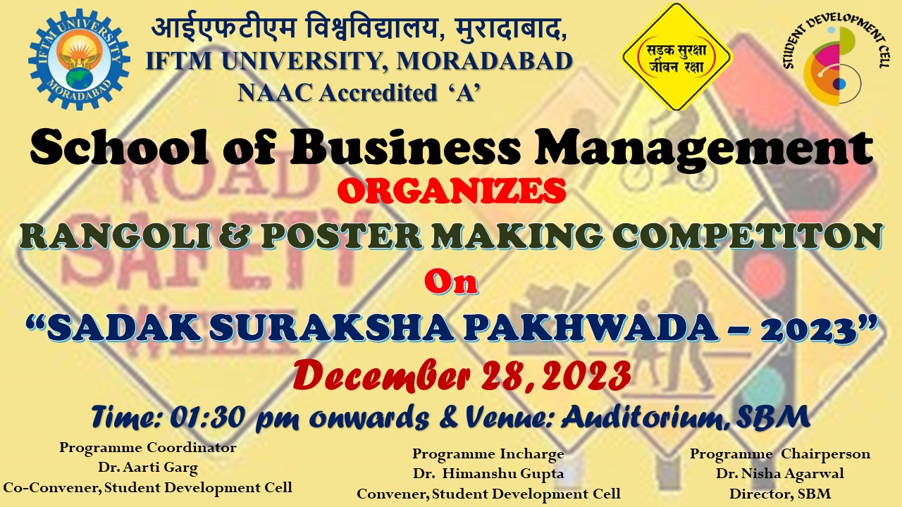 Rangoli & Poster making Competition on Sadak Suraksha Pakhwada 2023