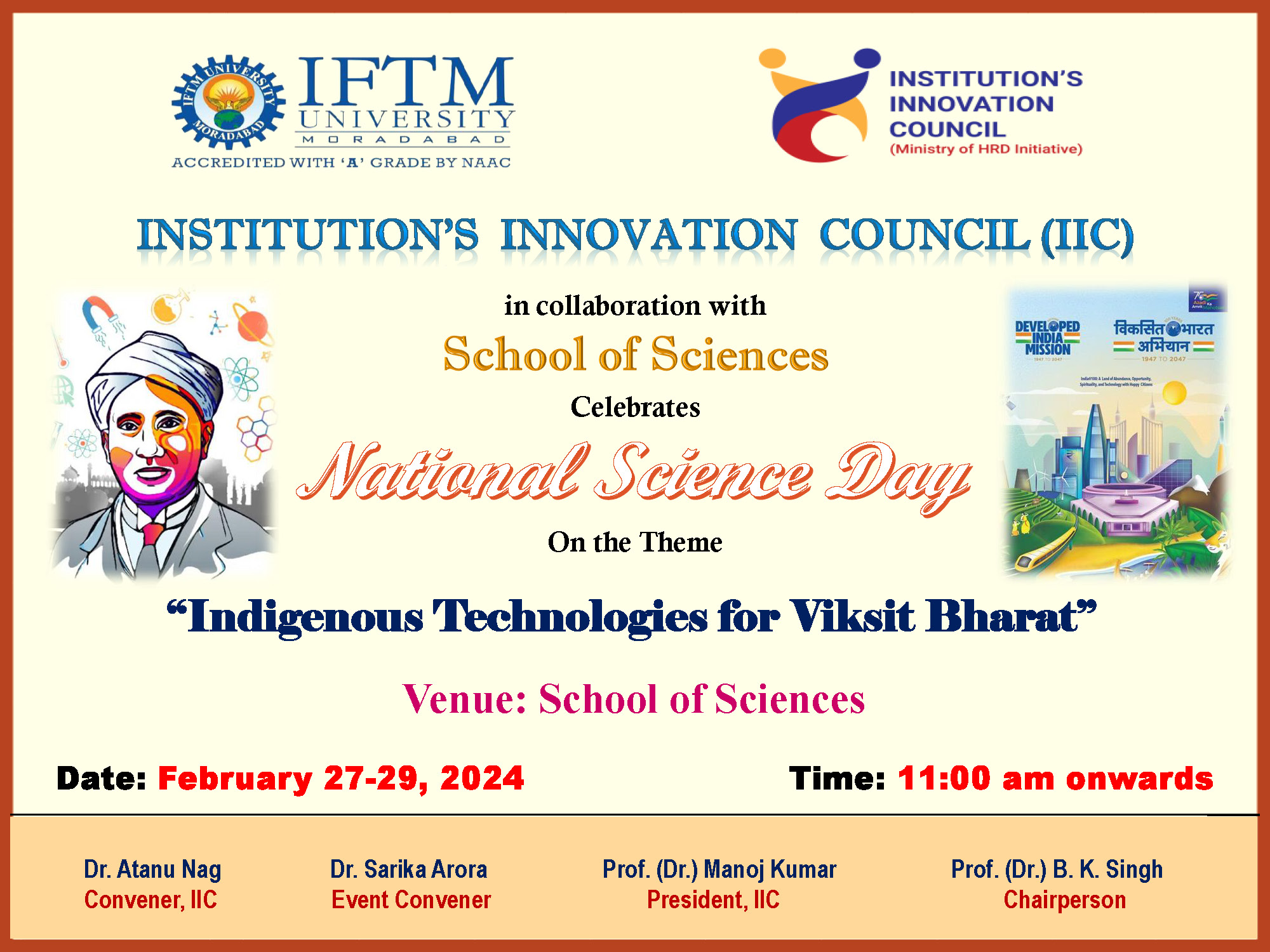 Celebration of National Science Day on the Theme: Indigenous Technologies for Viksit Bharat
