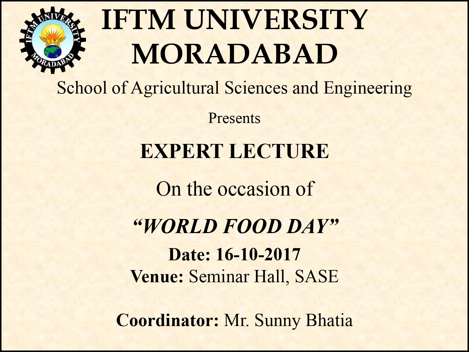 Expert Lecture on World Food Day