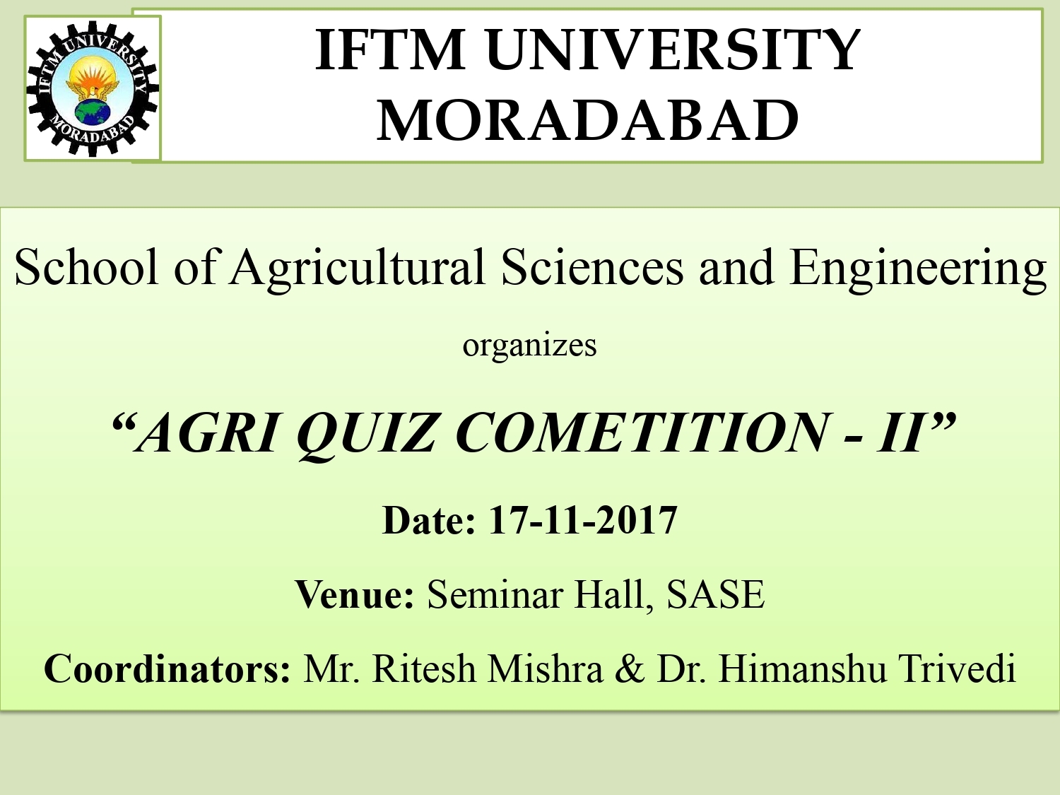 Agri Quiz Competition-II