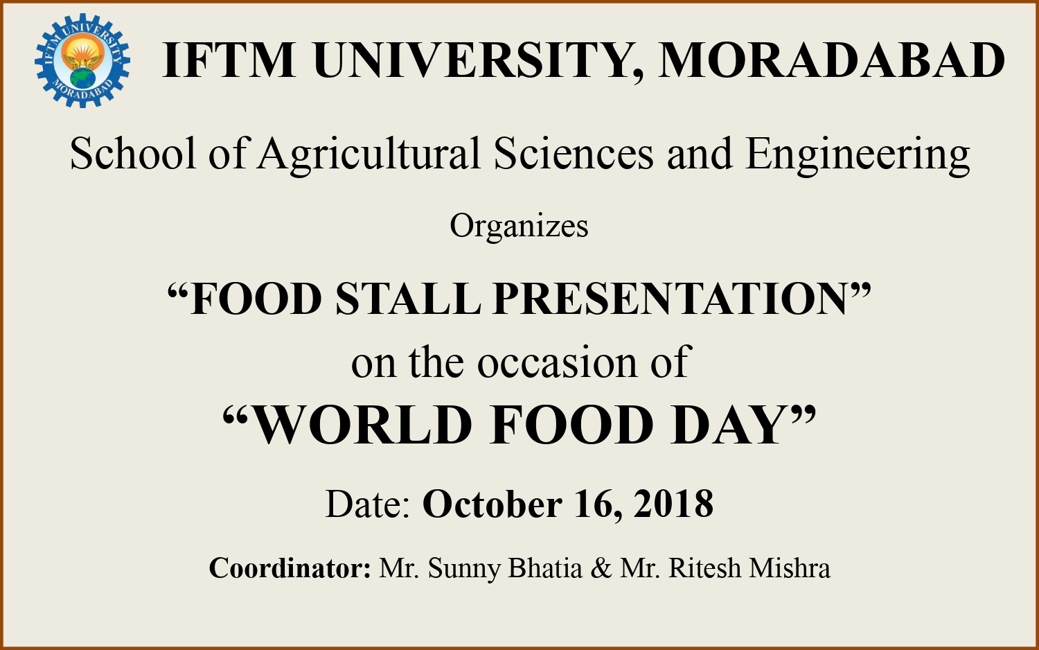 Food Stall Presentation on World Food Day