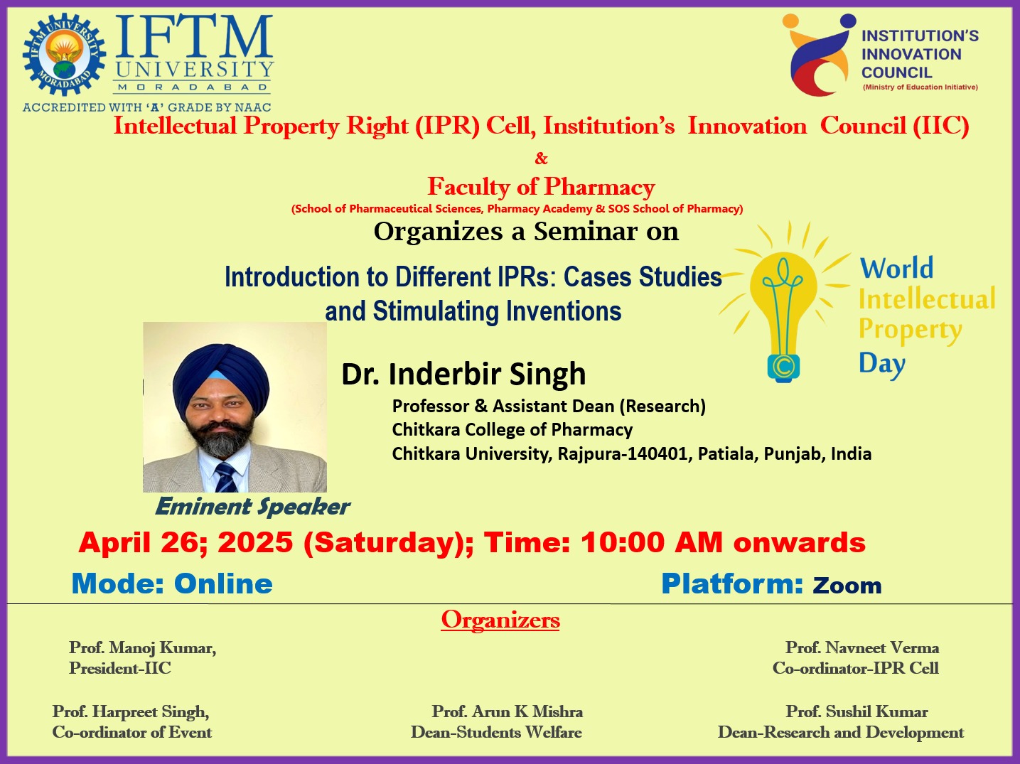 Seminar on Introduction to Different IPRs Seminar on Introduction to Different IPRs