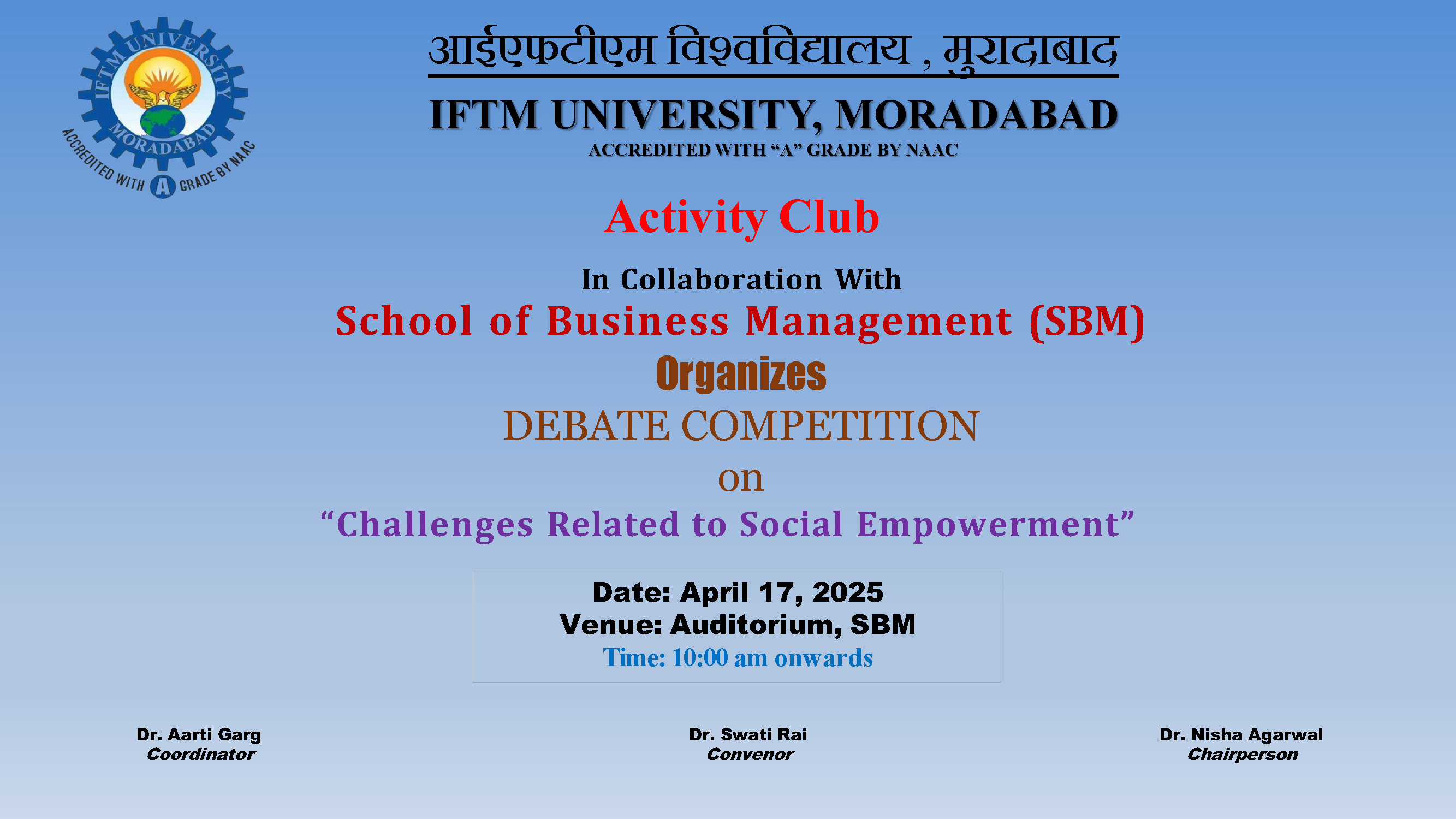 Debate Competition on Challenges Related to Social Empowerment Debate Competition on Challenges Related to Social Empowerment