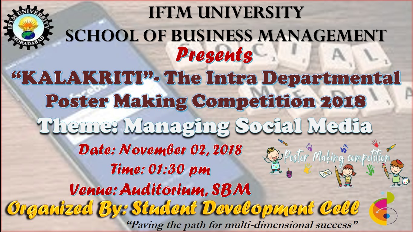 “KALAKRITI” – The Intra Departmental Poster Making Competition 2018 on “Managing Social Media”