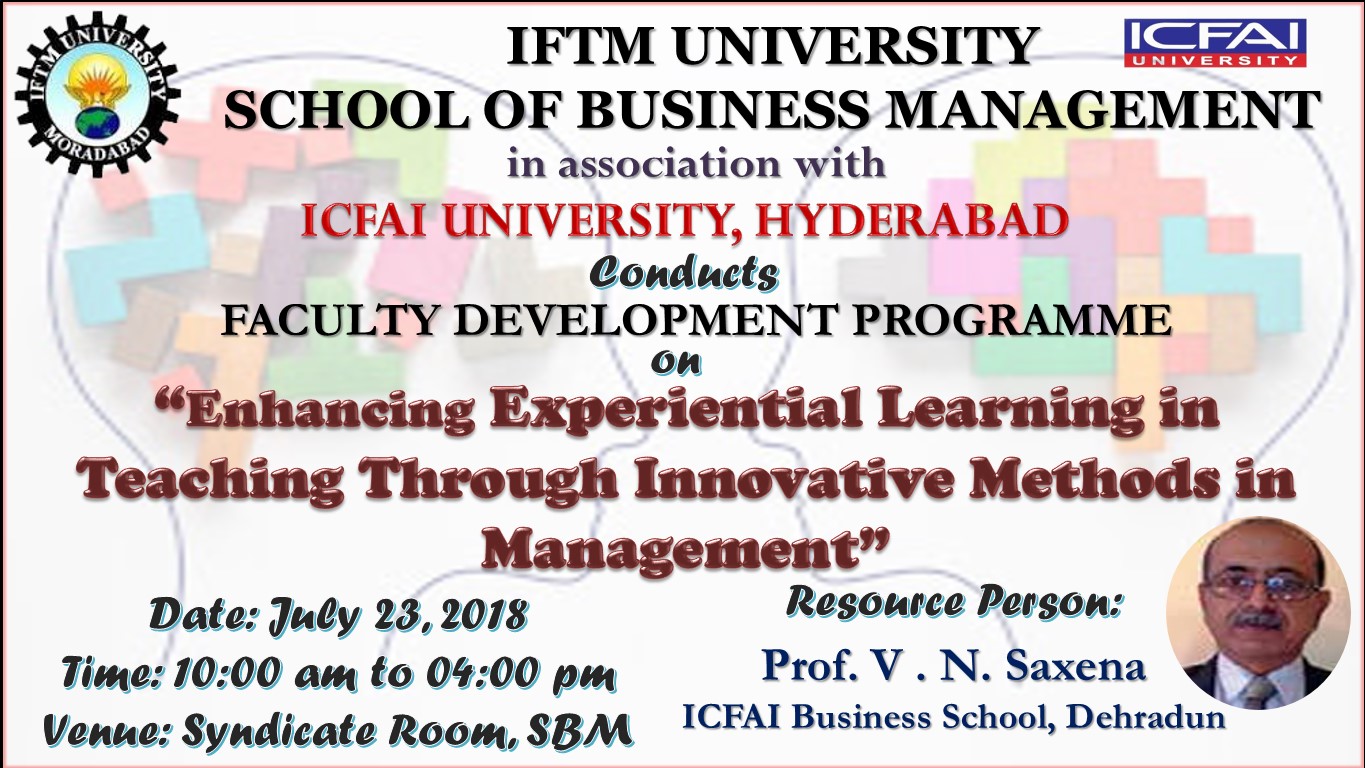 Faculty Development Programme on “Enhancing Experiential Learning in Teaching Through Innovative Methods in Management”