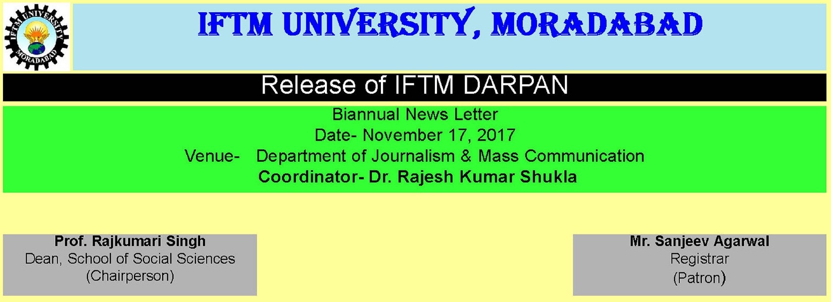 Release of IFTM DARPAN 