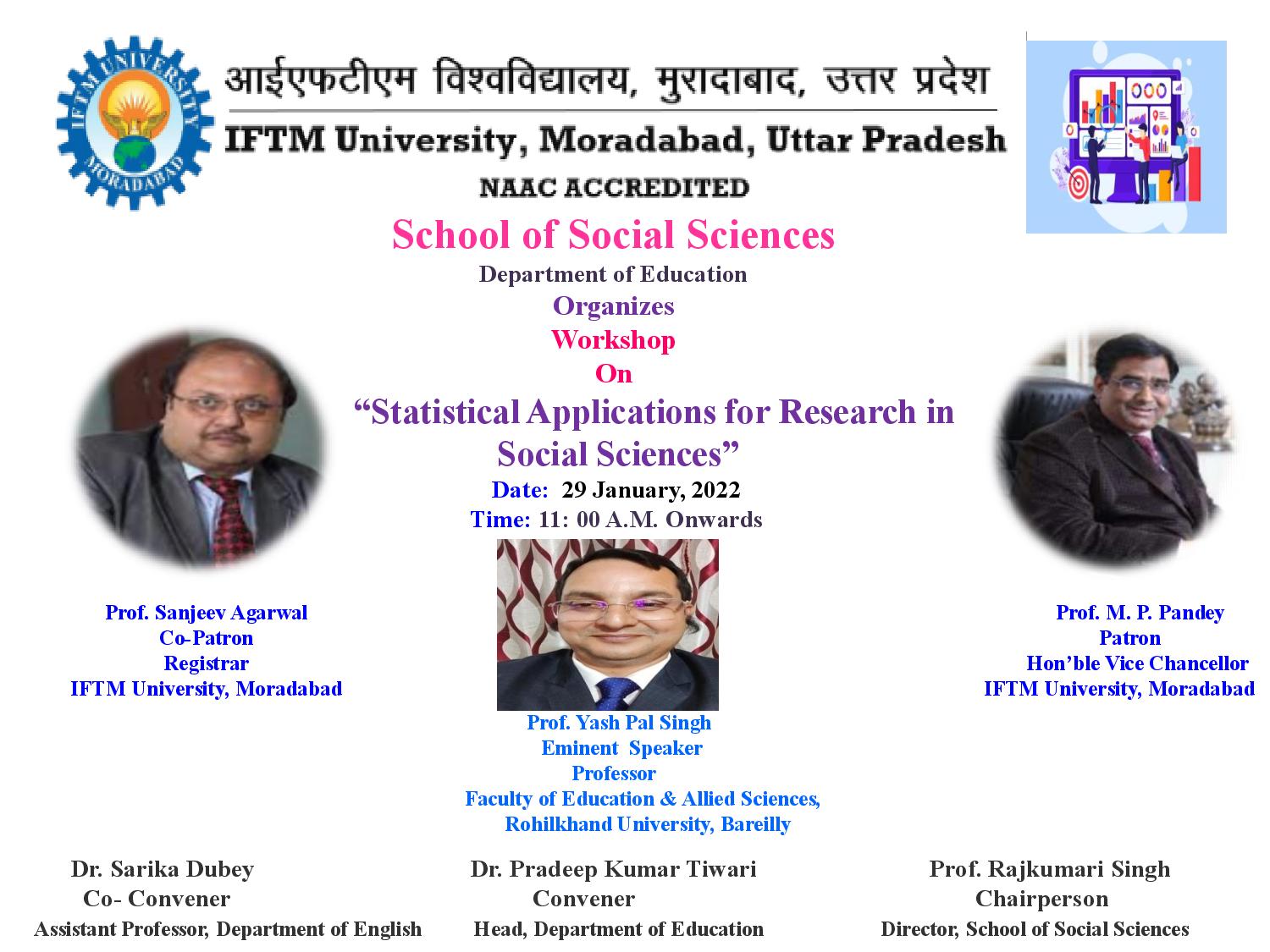 A Workshop on Statistical Applications for Research in Social Sciences