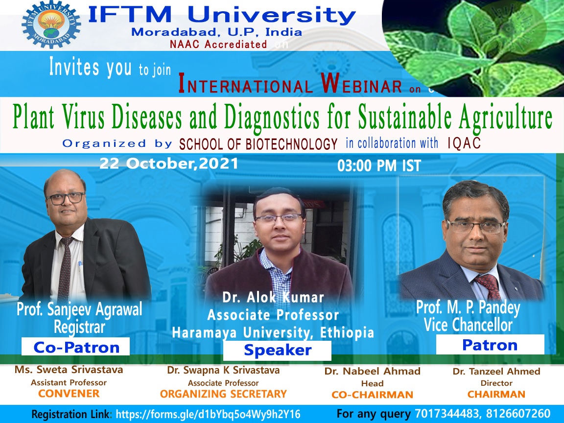 International Webinar on Plant Virus Diseases And Diagnostics for Sustainable Agriculture