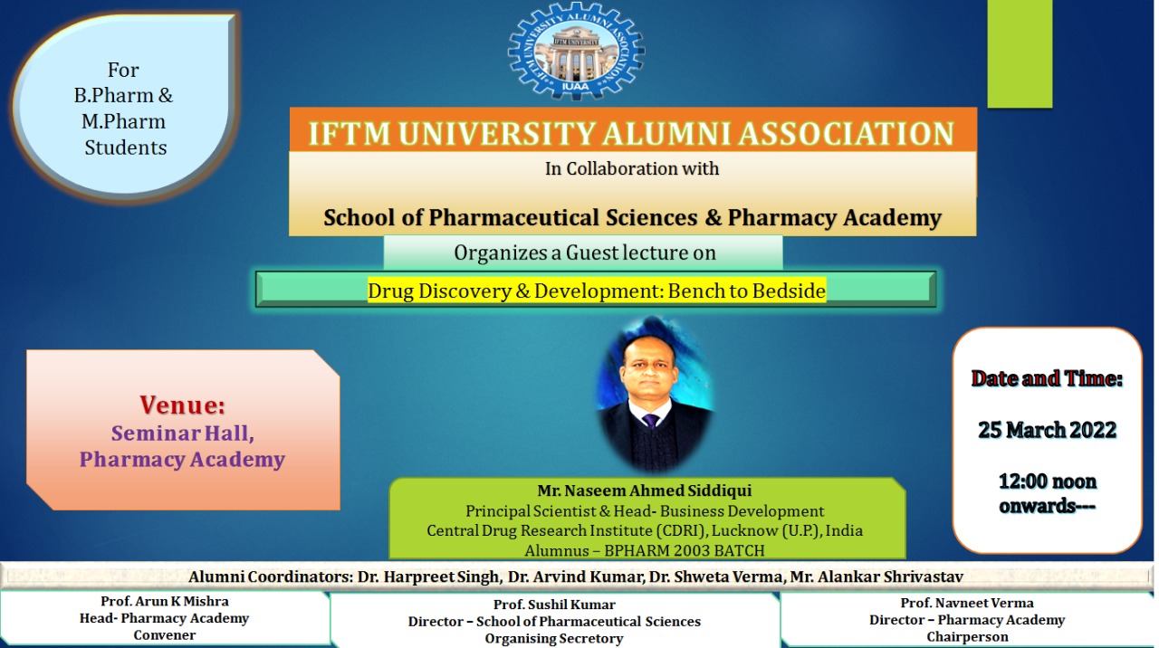 Guest Lecture on Drug Discovery and Development: Bench to Beside