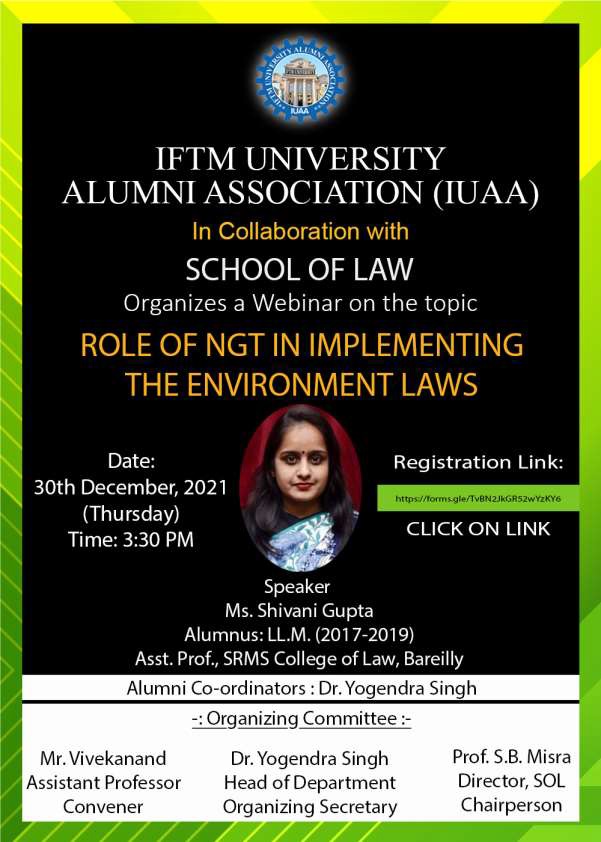 Webinar on Role of NGT in Implementing the Environment Laws