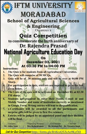 QUIZ COMPETITION ON AGRICULTURE EDUCATION DAY